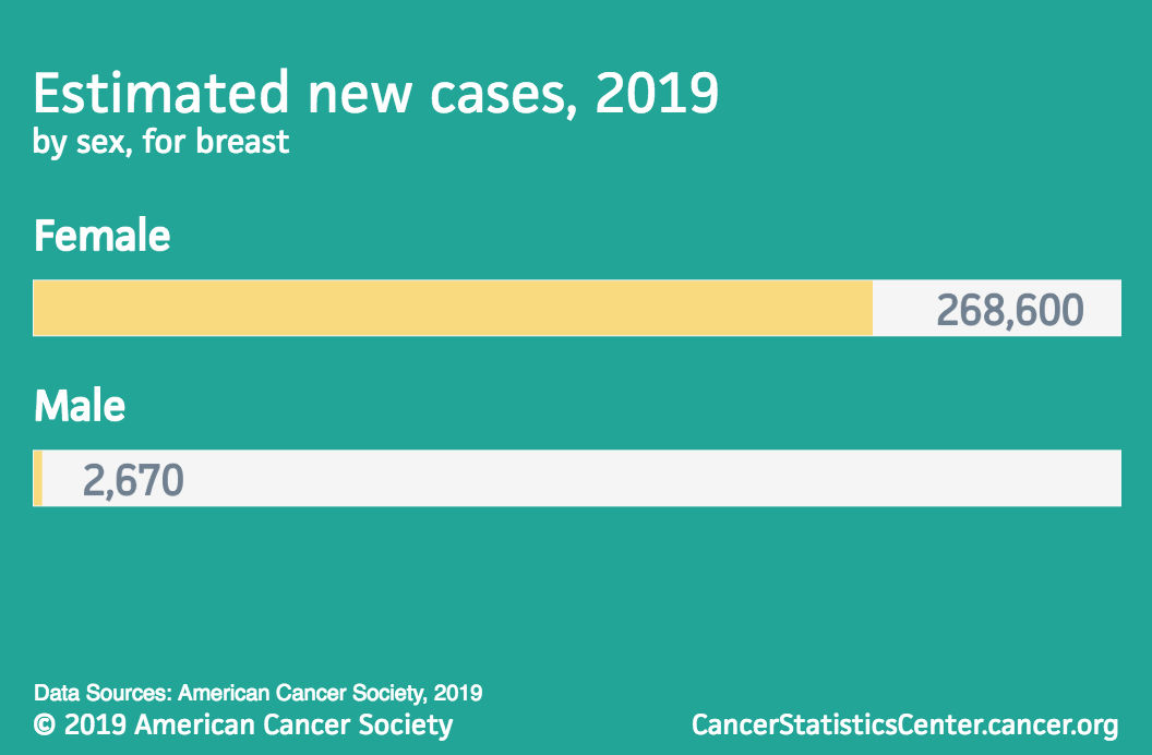 Estimated new breast cancer cases in 2019